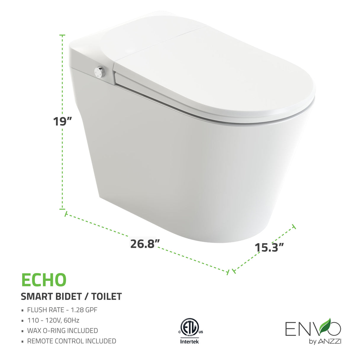 ANZZI ENVO Echo Smart Bidet Toilet - Features