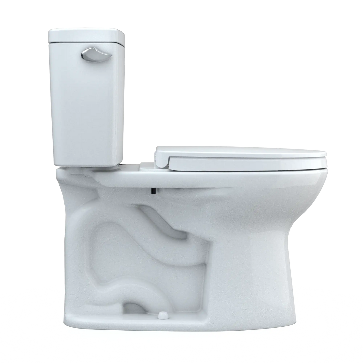 TOTO Drake Two-Piece Elongated 1.6 GPF Universal Height TORNADO FLUSH Toilet with CEFIONTECT and SoftClose Seat, WASHLET+ Ready, Cotton White MS776124CSFG