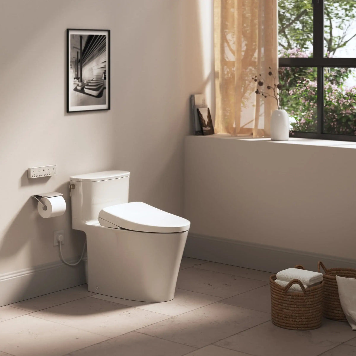 TOTO Aurora 1G WASHLET+ S7 One-Piece Elongated 1.0 GPF Universal Height Toilet MW6864726CUFG#01